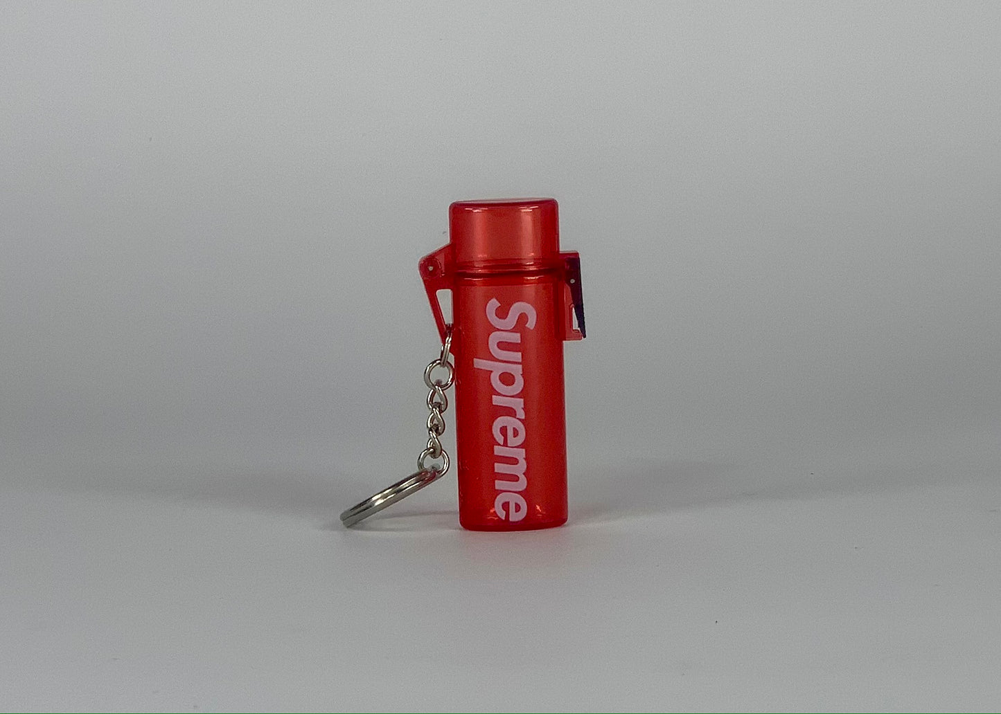 Supreme Waterproof Lighter Case Keychain Red