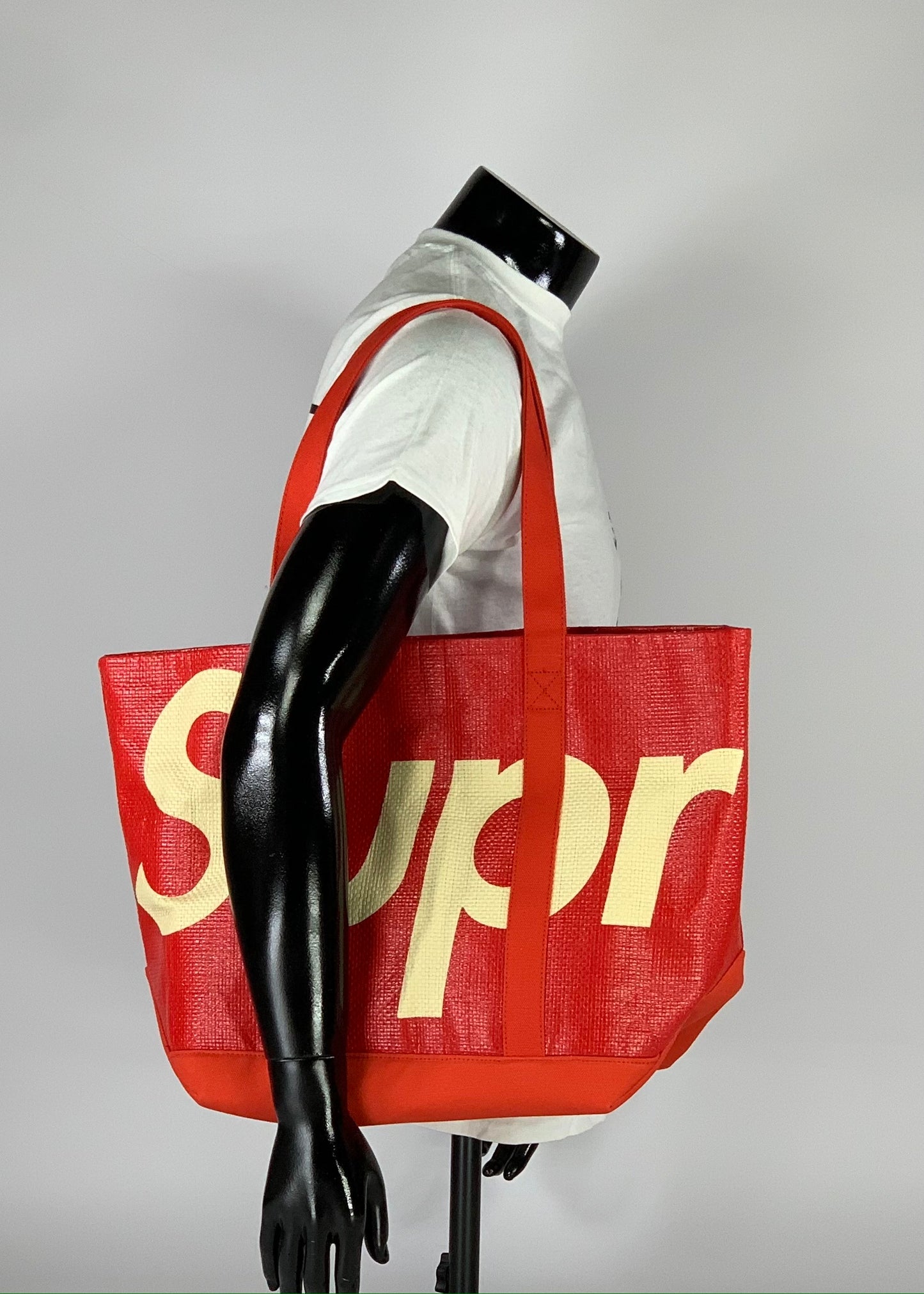 Supreme Raffia Tote Red