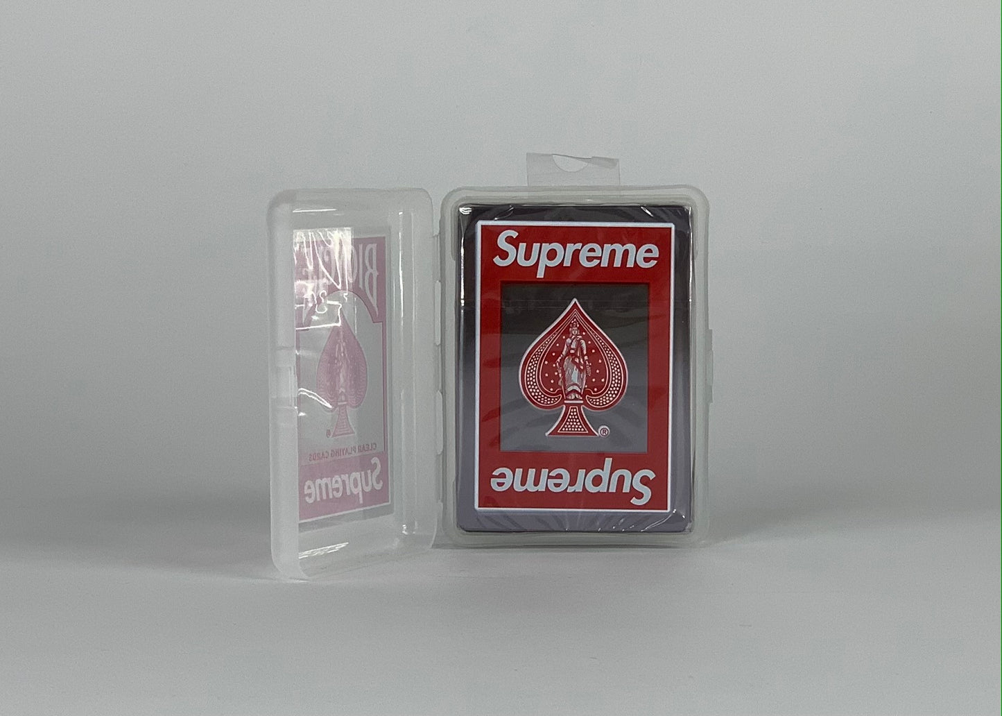 Supreme Bicycle Clear Playing Cards Red