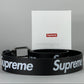 Supreme Repeat Leather Belt Black