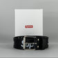 Supreme Repeat Leather Belt Black