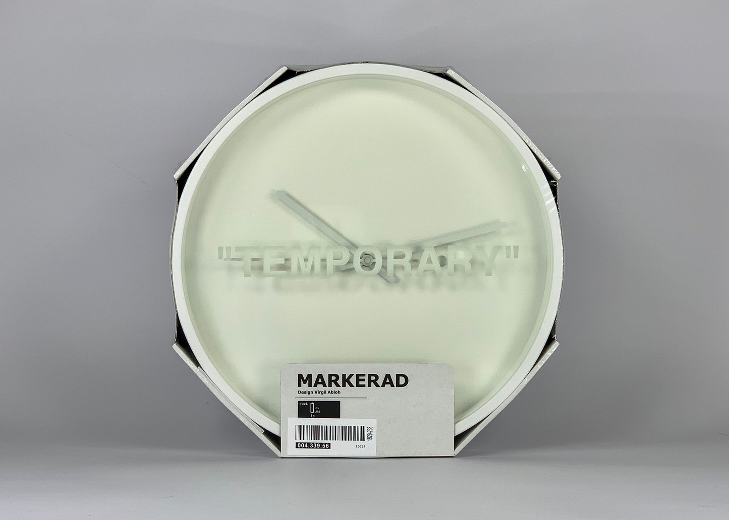 Virgil Abloh x IKEA MARKERAD "TEMPORARY" Wall Clock White