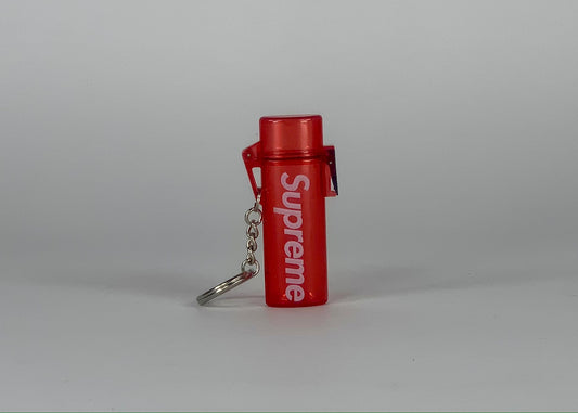 Supreme Waterproof Lighter Case Keychain Red