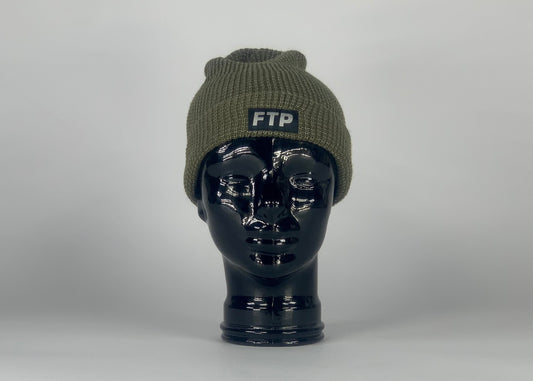 FTP Reflective Knit Beanie Olive