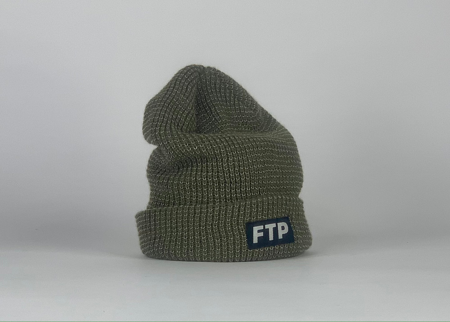 FTP Reflective Knit Beanie Olive