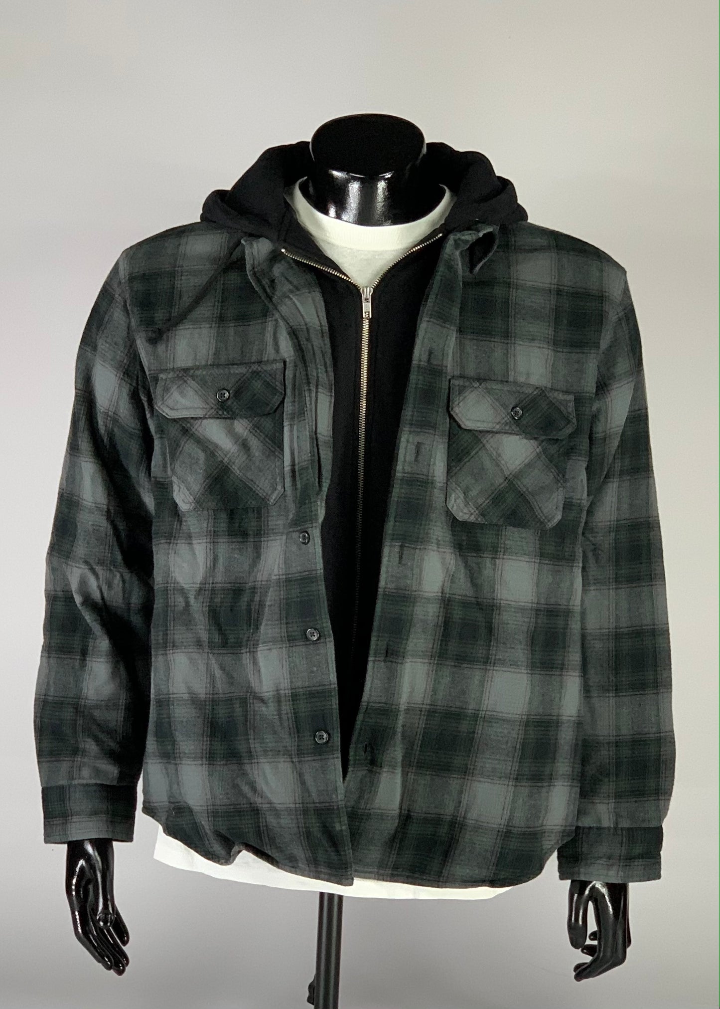 Supreme Hooded Flannel Zip Up Shirt Black