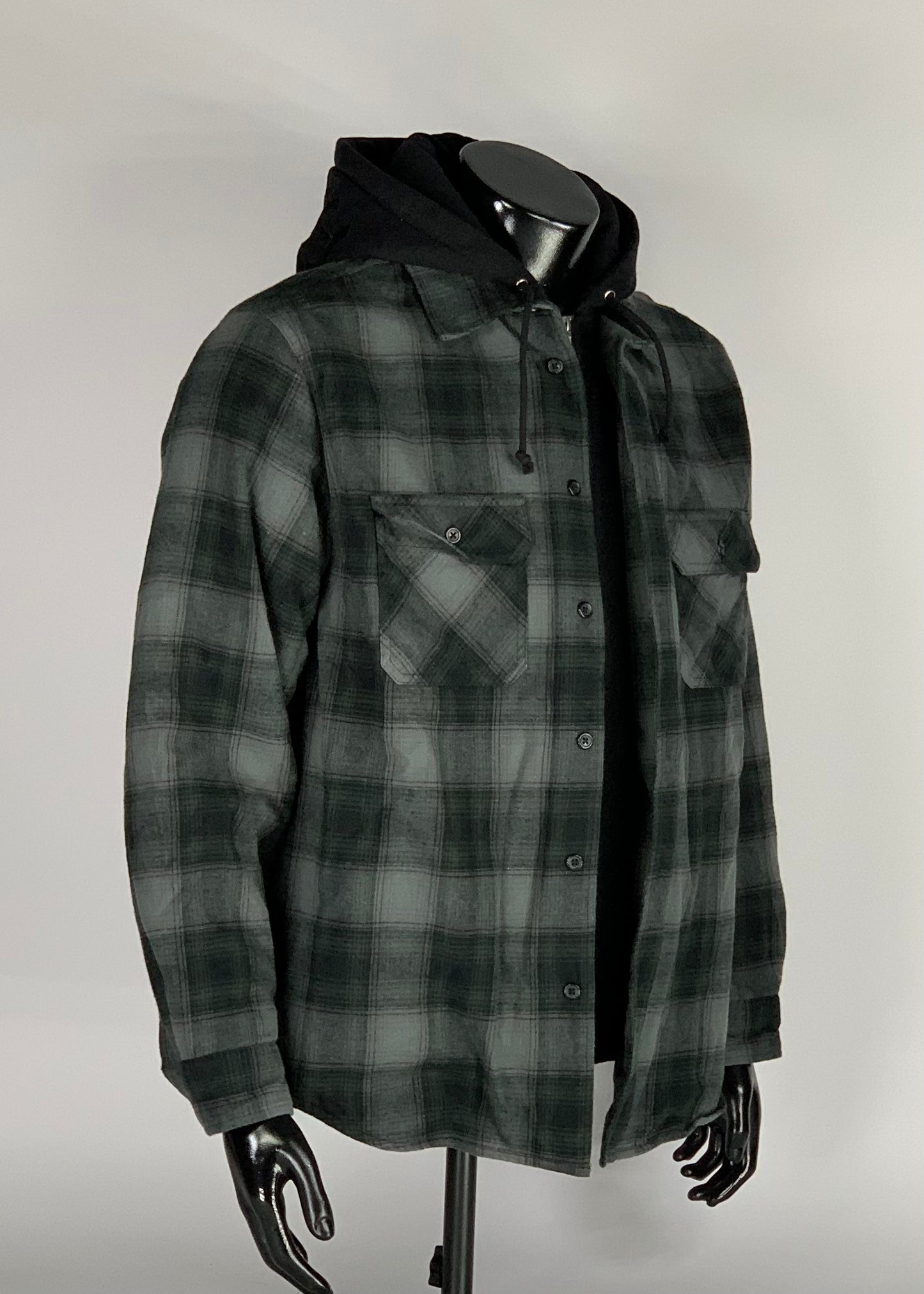 Supreme Hooded Flannel Zip Up Shirt Black