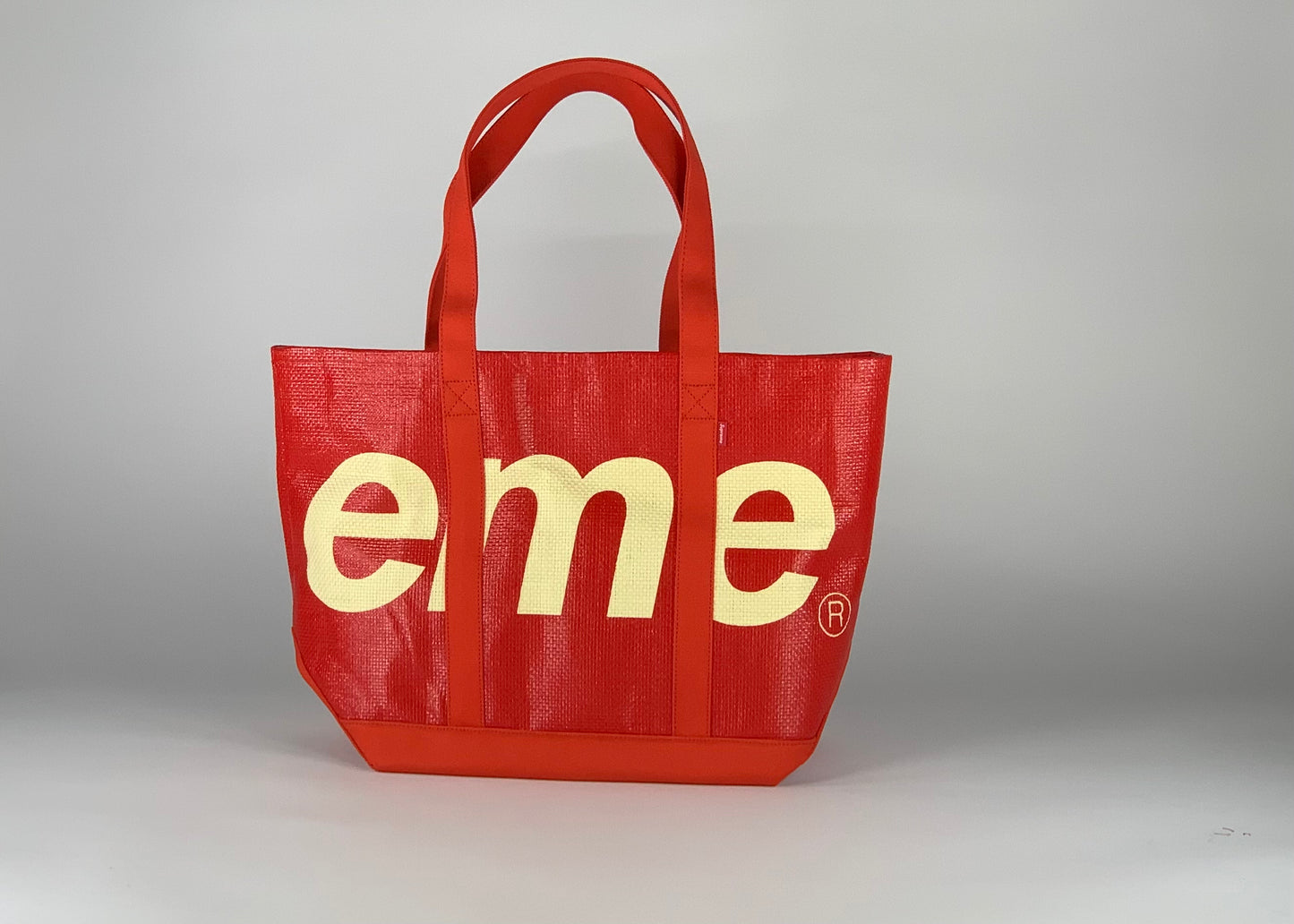 Supreme Raffia Tote Red