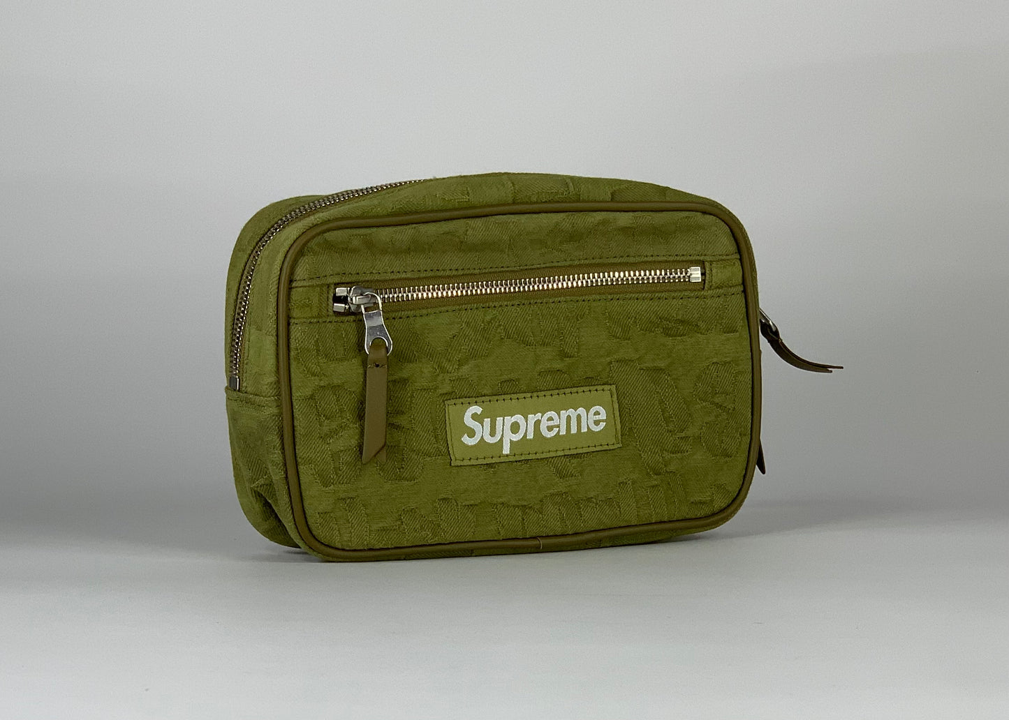 Supreme Fat Tip Jacquard Denim Waist Bag Olive