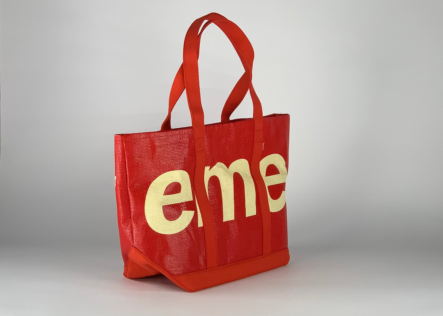 Supreme Raffia Tote Red