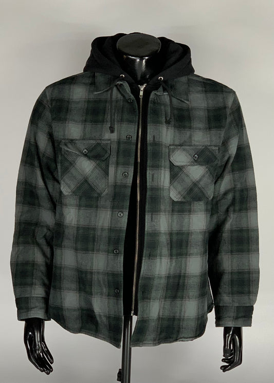 Supreme Hooded Flannel Zip Up Shirt Black