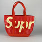 Supreme Raffia Tote Red