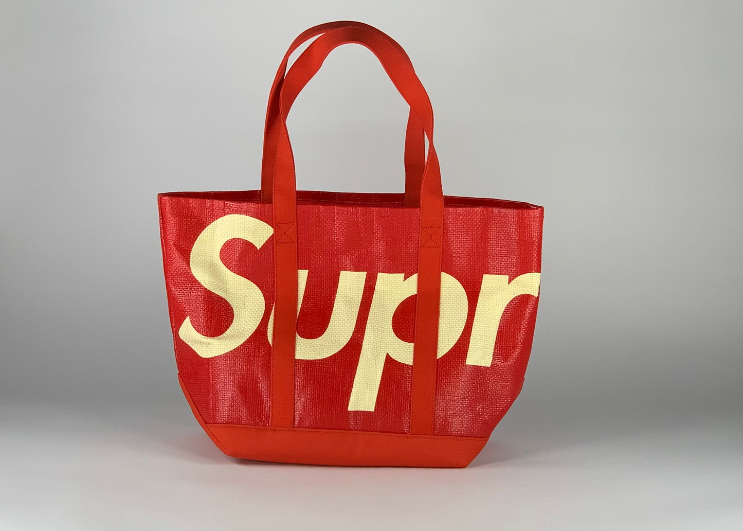 Supreme Raffia Tote Red