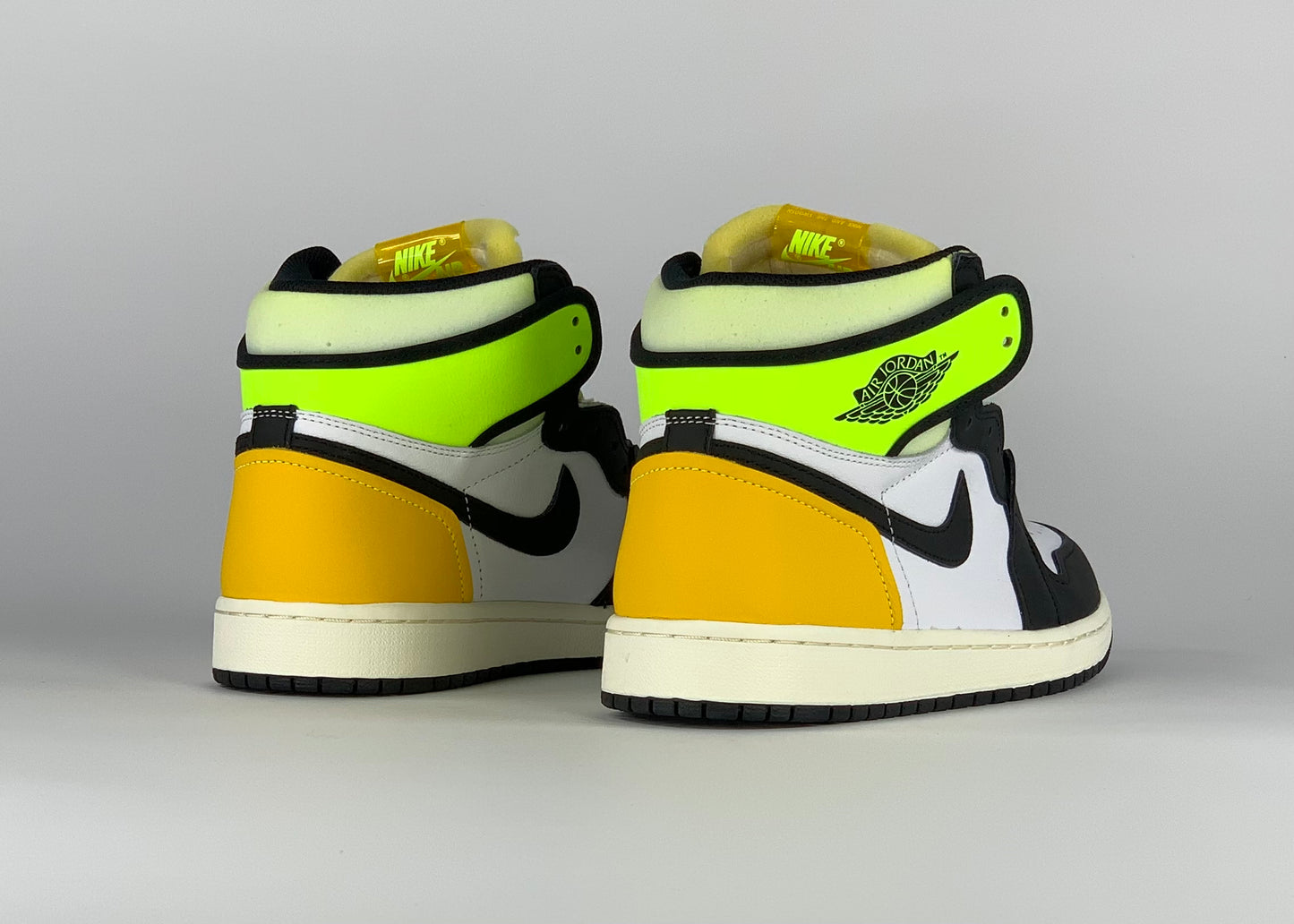 Jordan 1 Retro High White Black Volt University Gold