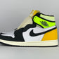 Jordan 1 Retro High White Black Volt University Gold